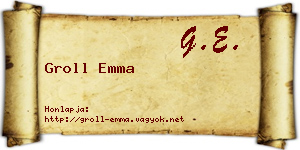 Groll Emma névjegykártya